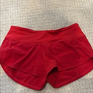 Lululemon Athletica Red speed up shorts